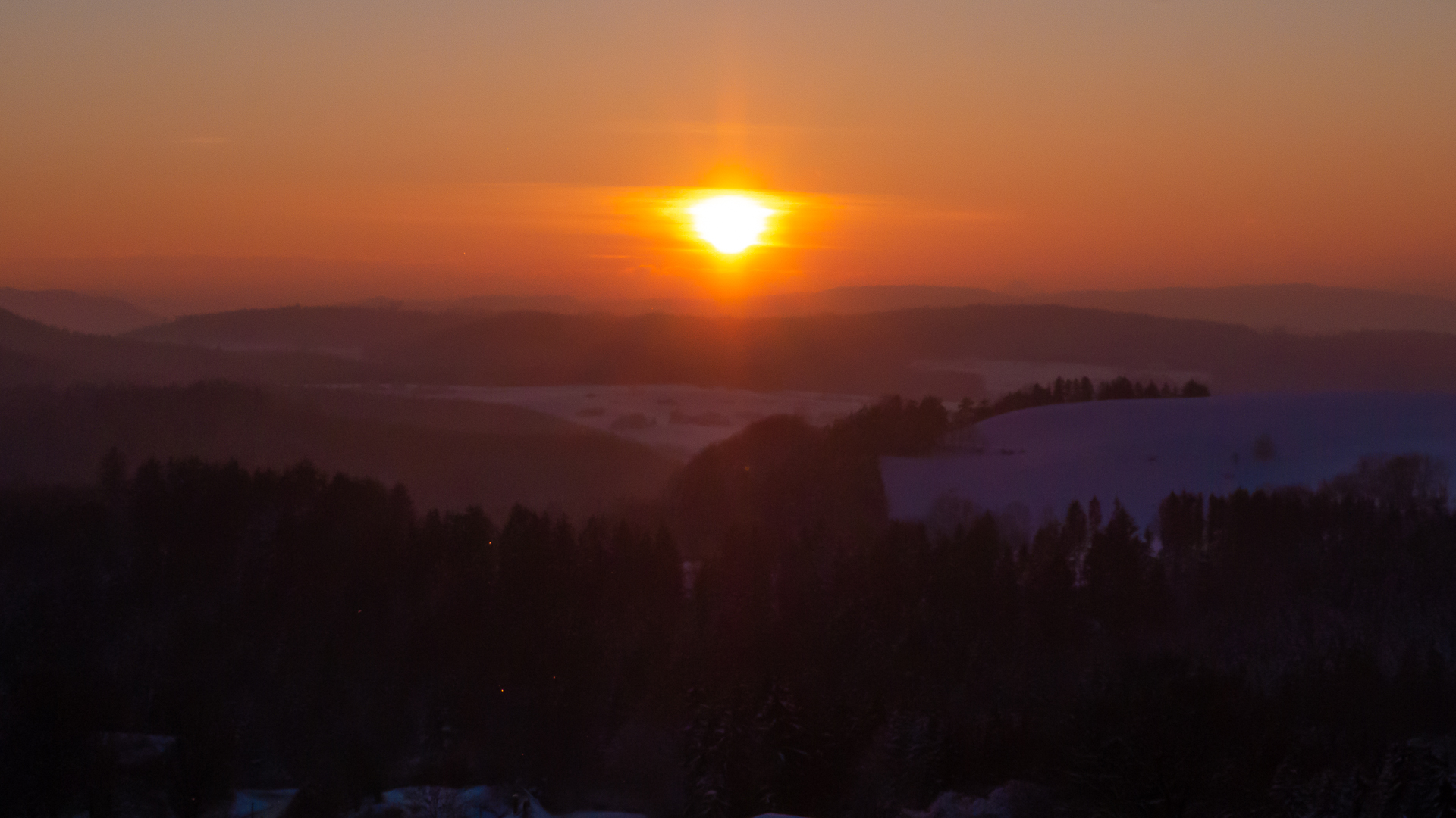 Schneelandschaft mit schönen Farben