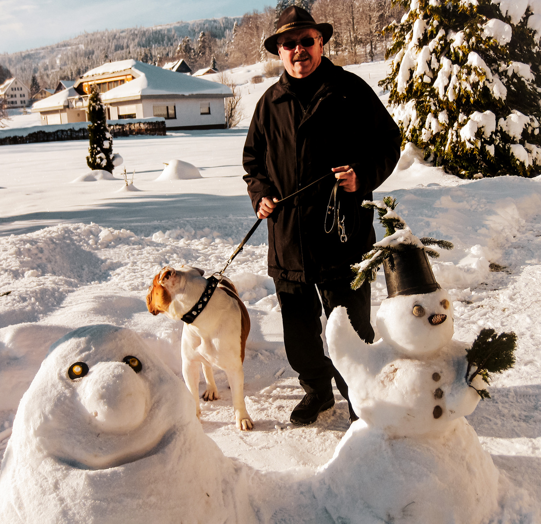 Schneemänner in Obertal