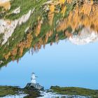 Schneemann am Bergsee