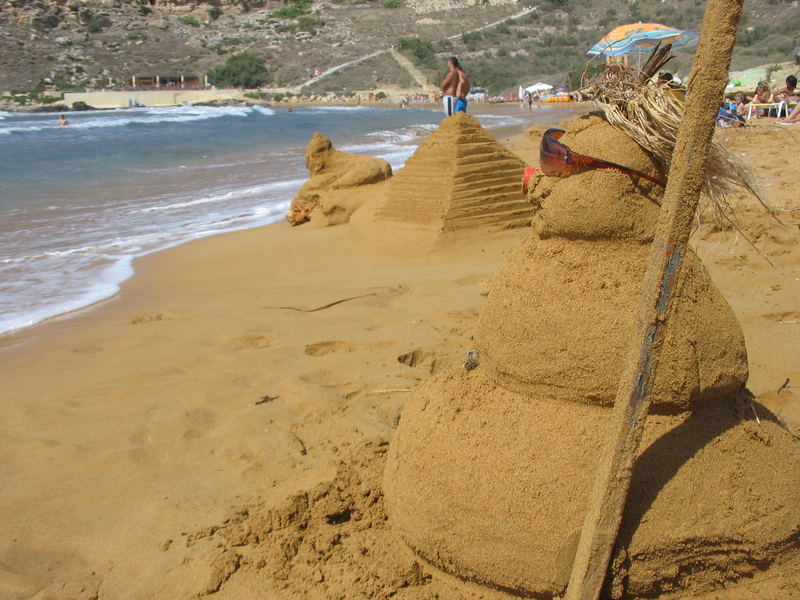 Schneemann im Sommerurlaub