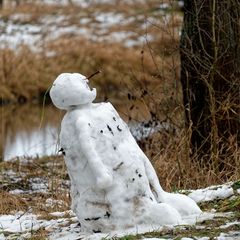 Schneemann im Tauwetter