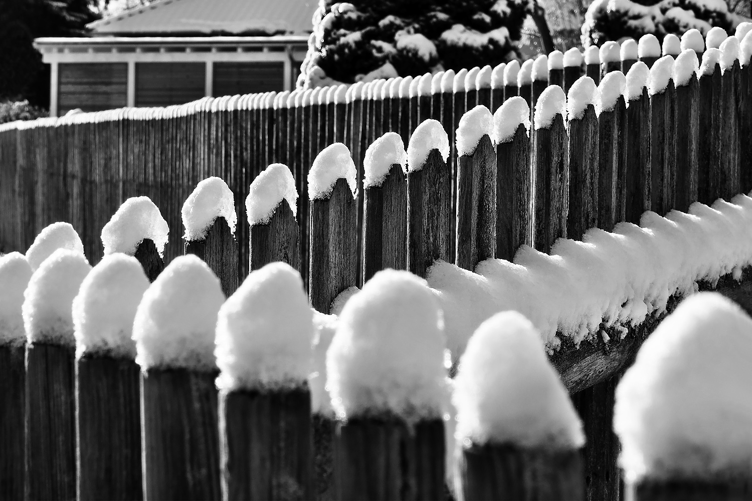 Schneemützen im Zickzack