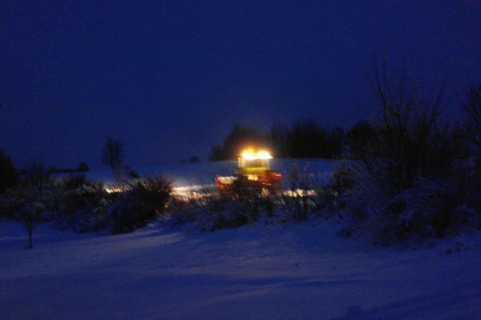 Schneeräumen bei Schneefall