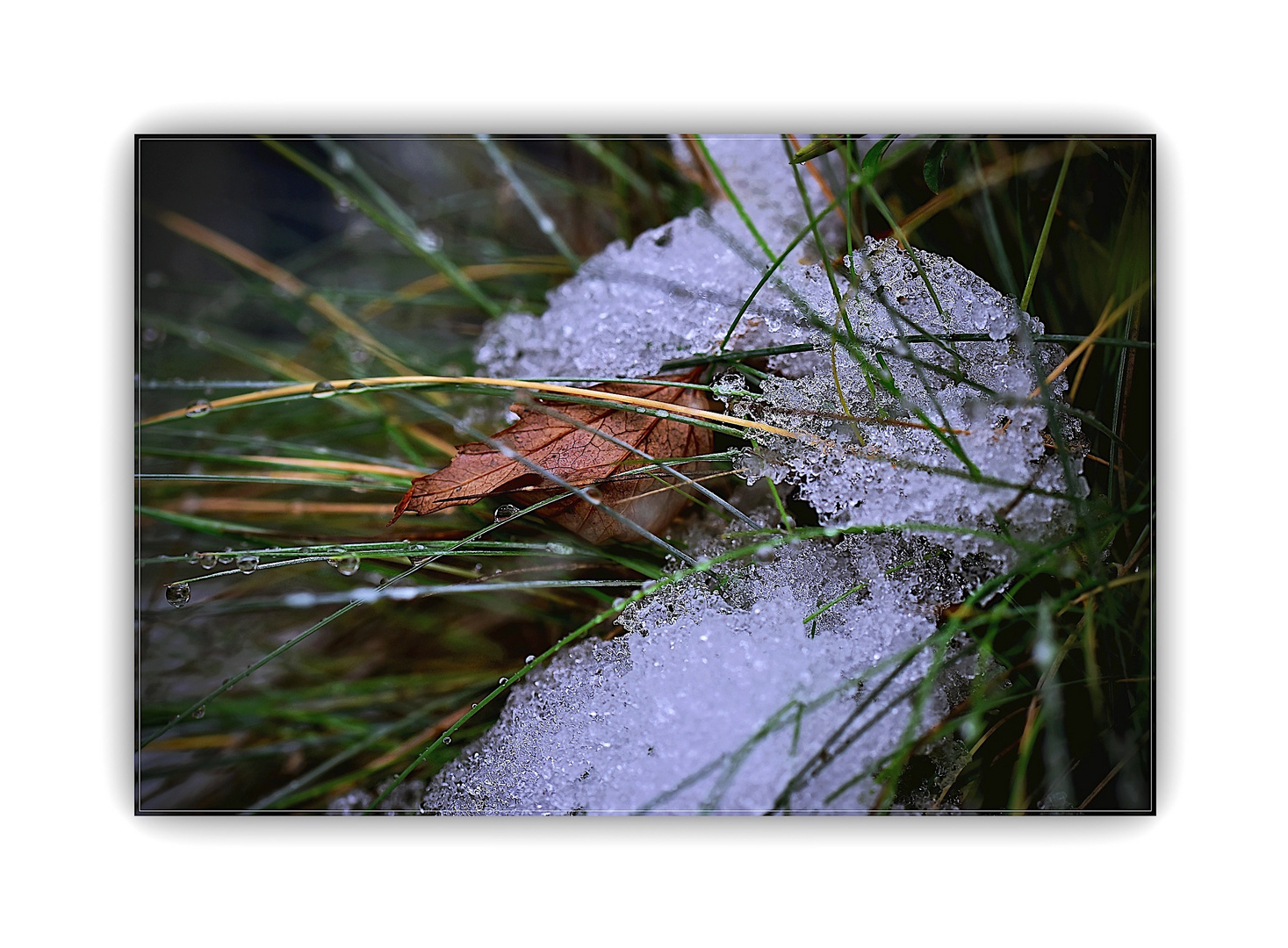 Schneerest und Tropfen