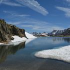 Schneereste am Nufenenpass (Schweiz) 2015