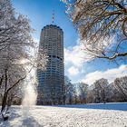 Schneerieseln am Hotelturm