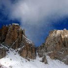 Schneertreiben vor dem Langkofl (Dolomiten)