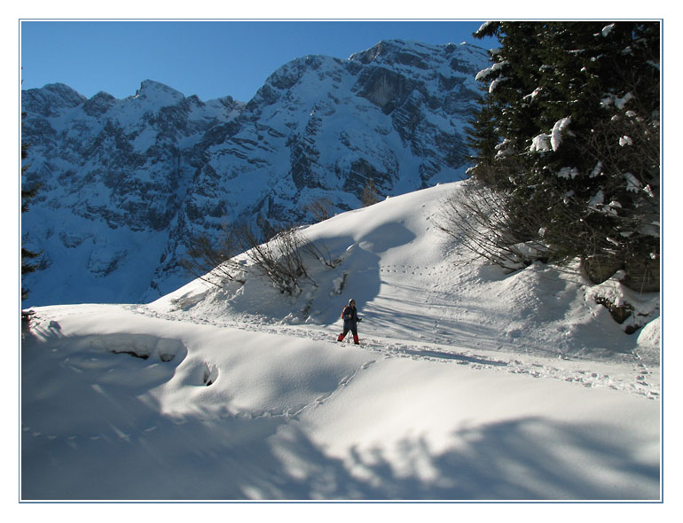 Schneeschuhwandern im Gebirge