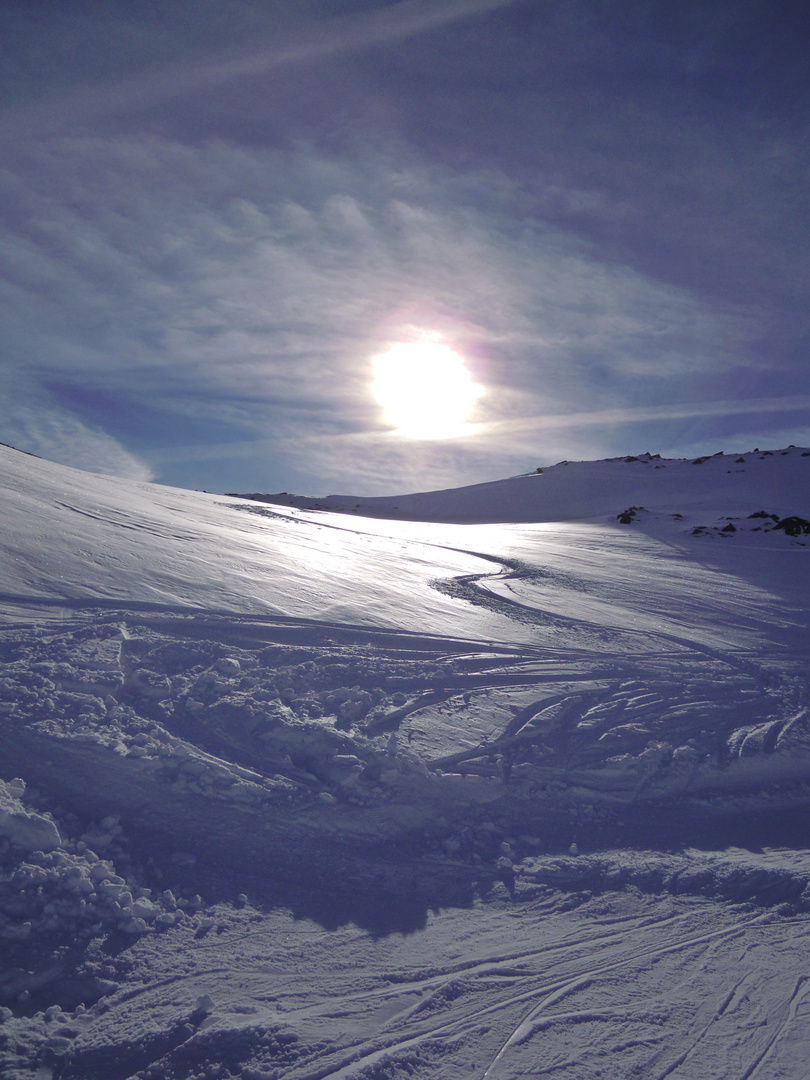 Schneesonnenszene