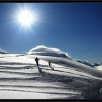 Schneespuren am Mont Blanc