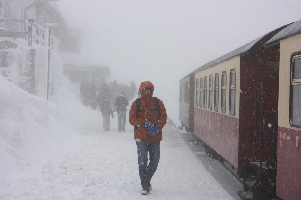 Schneesturm auf dem Brocken