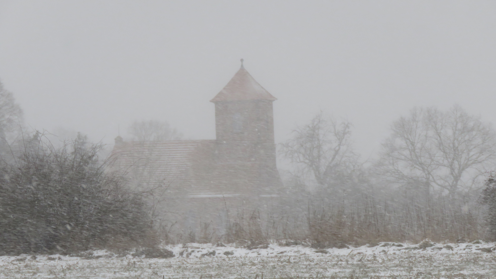 Schneesturm beginnend....