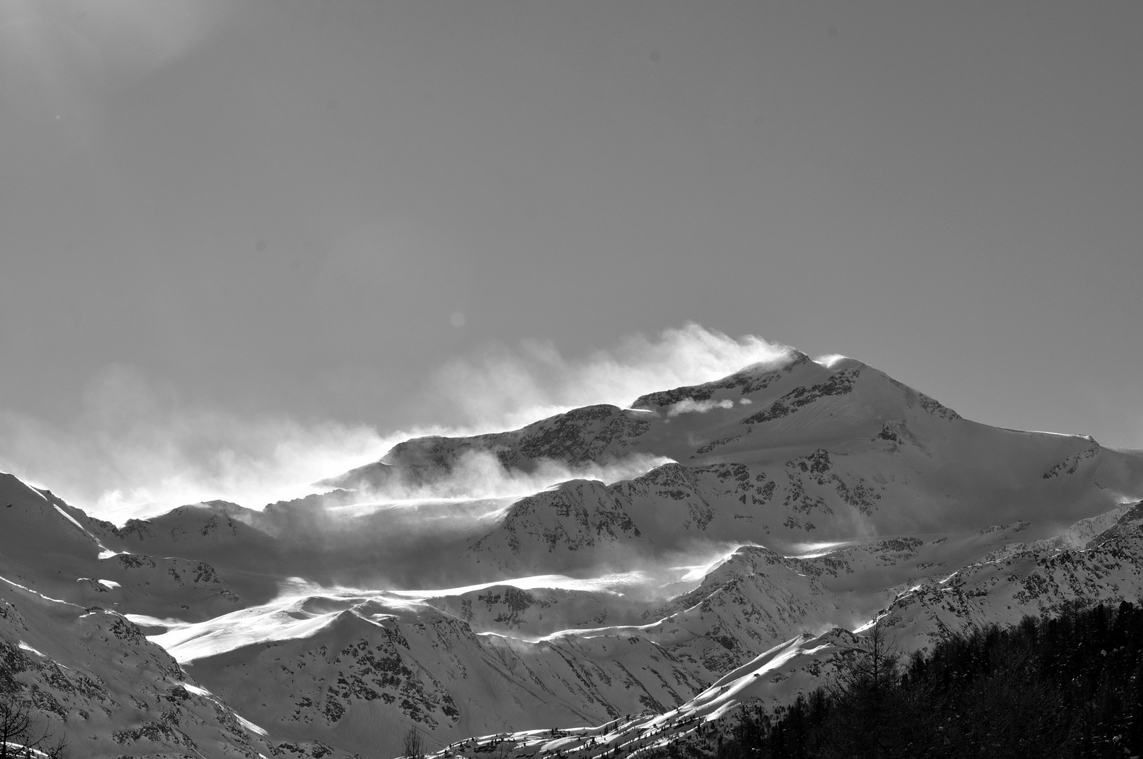 Schneesturm im Martelltal