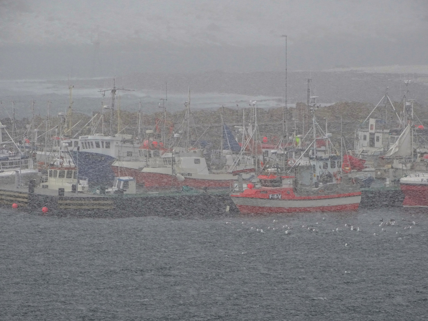 Schneesturm in Vardø (Norwegen)