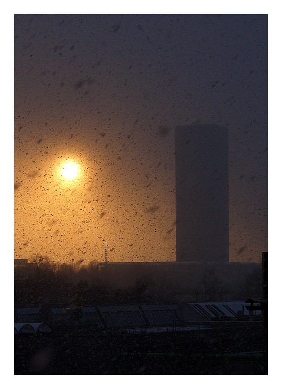 Schneesturm über München