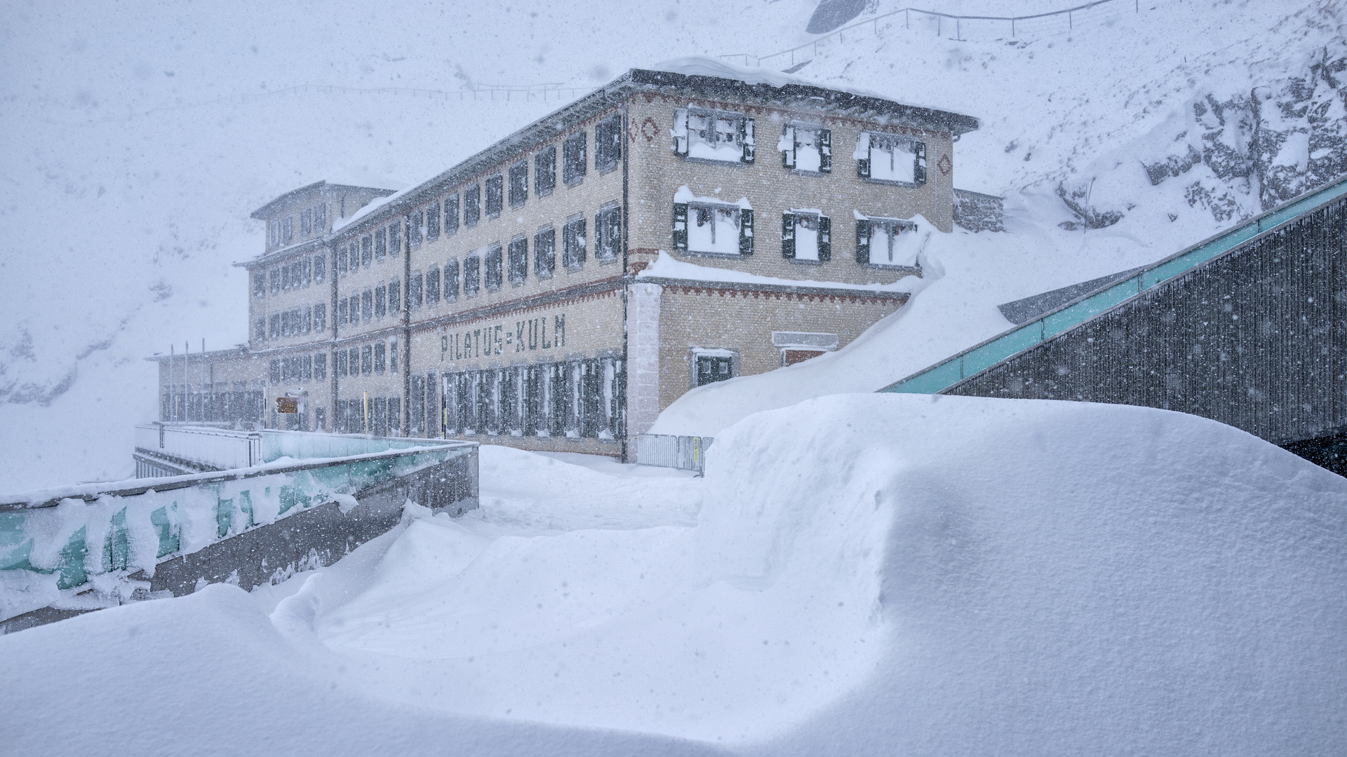 Schneetreiben auf dem Pilatus