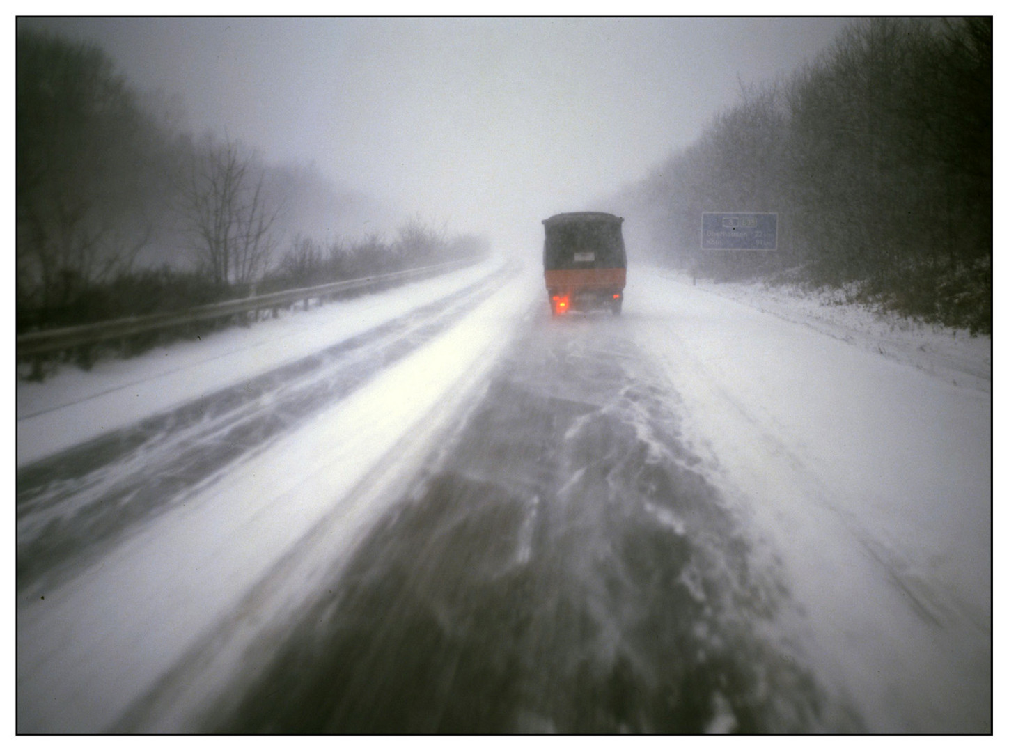 Schneetreiben auf der A3