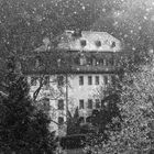 Schneetreiben im Kloster Eberbach