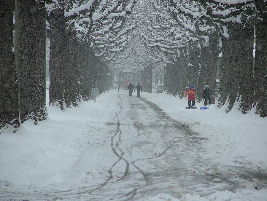 Schneetreiben in Basel