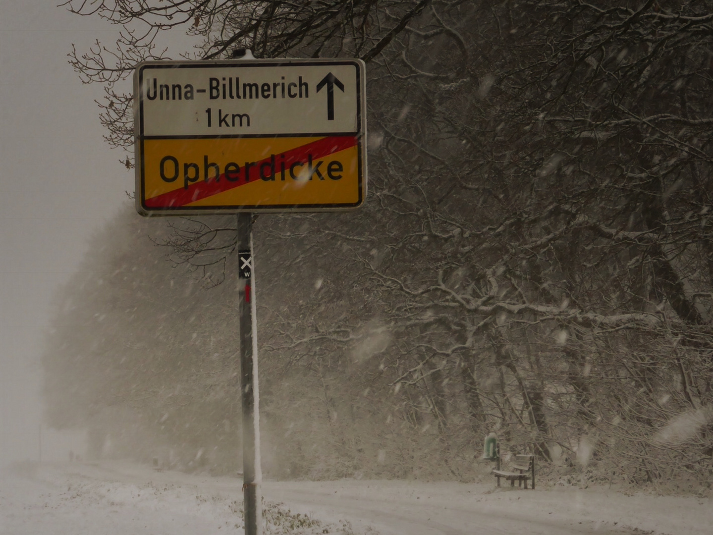 Schneetreiben in Holzwickede 