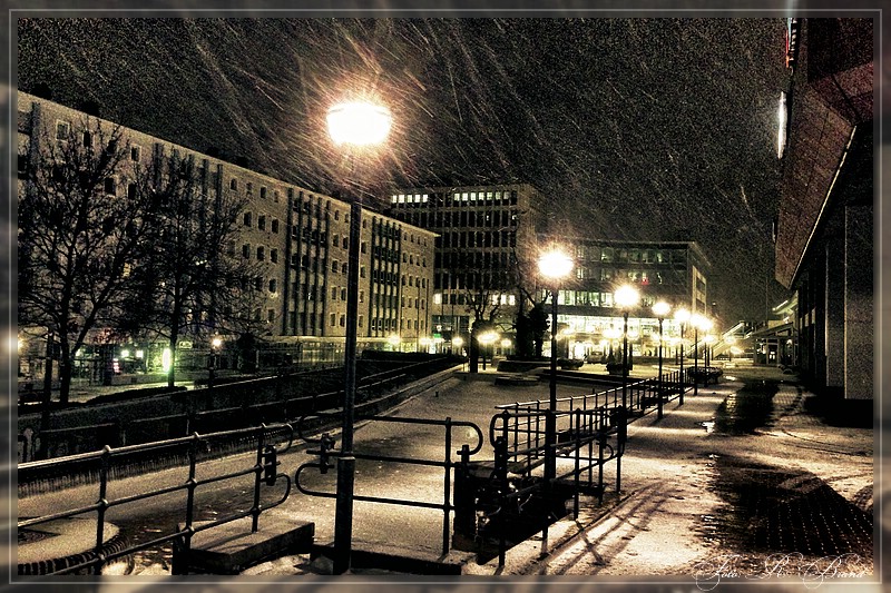 Schneetreiben in Ludwigshafen