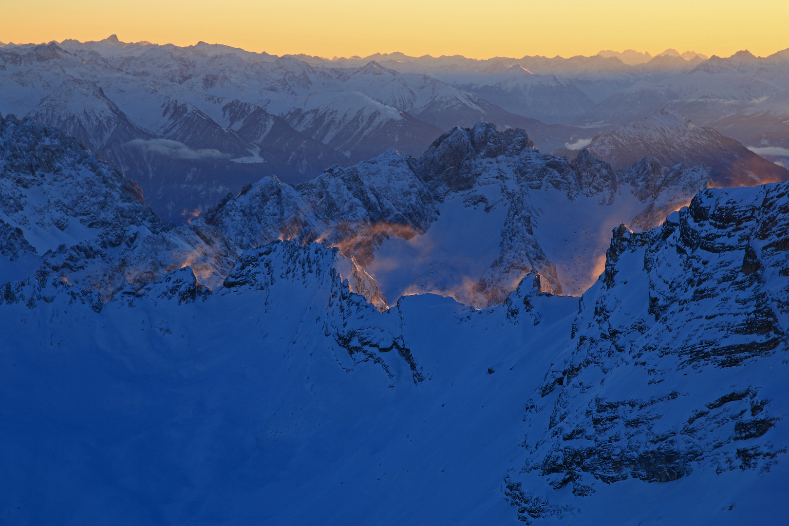 Schneeverwehung auf der Zugspitze