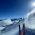 Schneewand auf der Piste