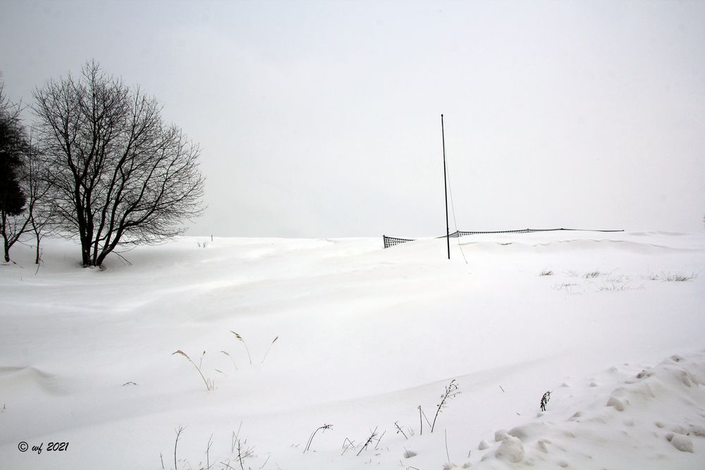 Schneezäune in Betrieb