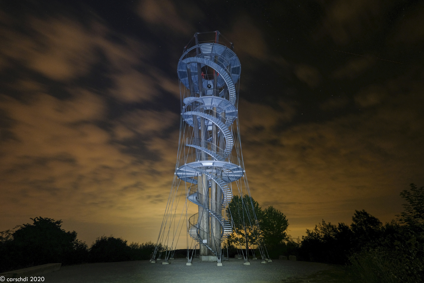 Schönbuchturm bei Nacht