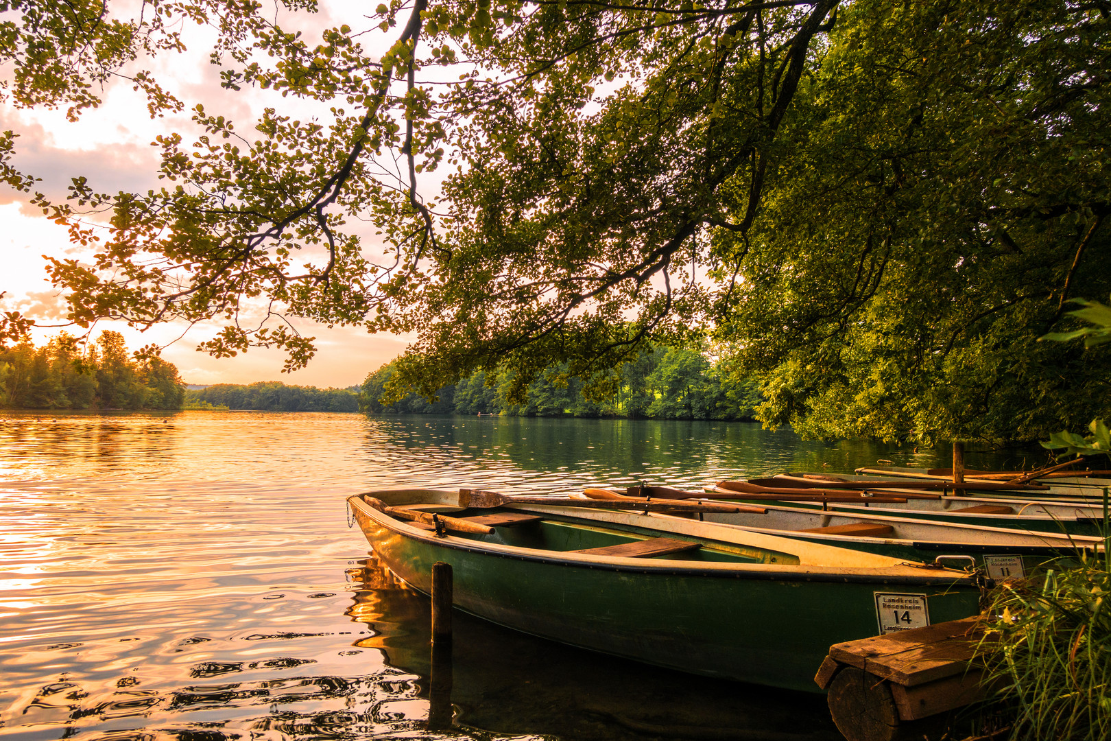 Schöne Abendstimmung am See