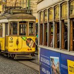 Schöne alte Trams in Lissabon