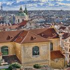 Schöne Aussicht auf die Dächer von Prag