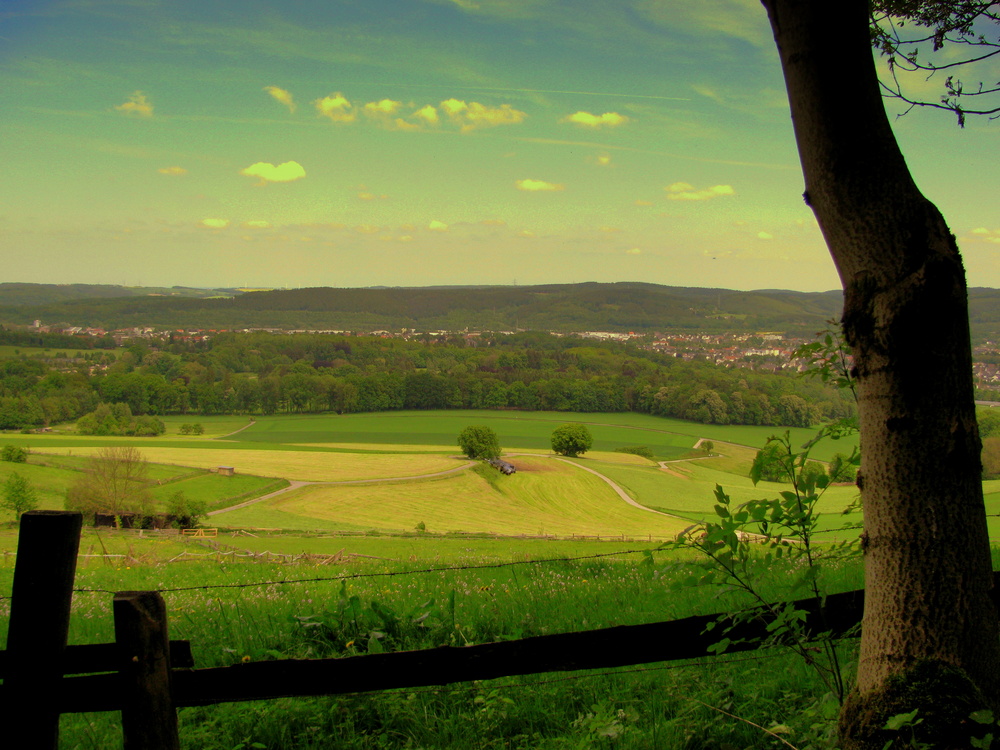 Schöne aussicht über die Heimat und Arbeit.