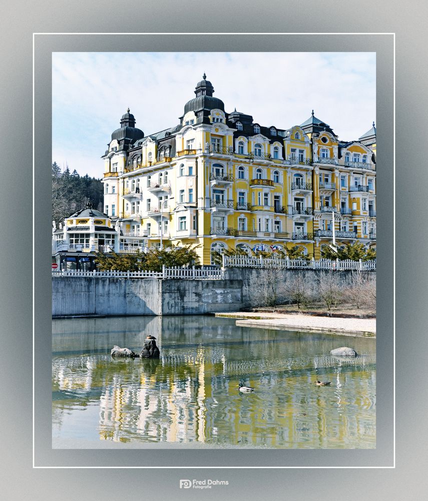 Schöne Häuserfassaden in Marienbad