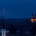 Schönebeck, Elbauenbrücke und Jakobi-Kirche