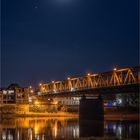 Schönebeck, Elbbrücke mit Mond