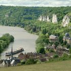 Schöner Ausblick auf einen Seinebogen bei Rouen