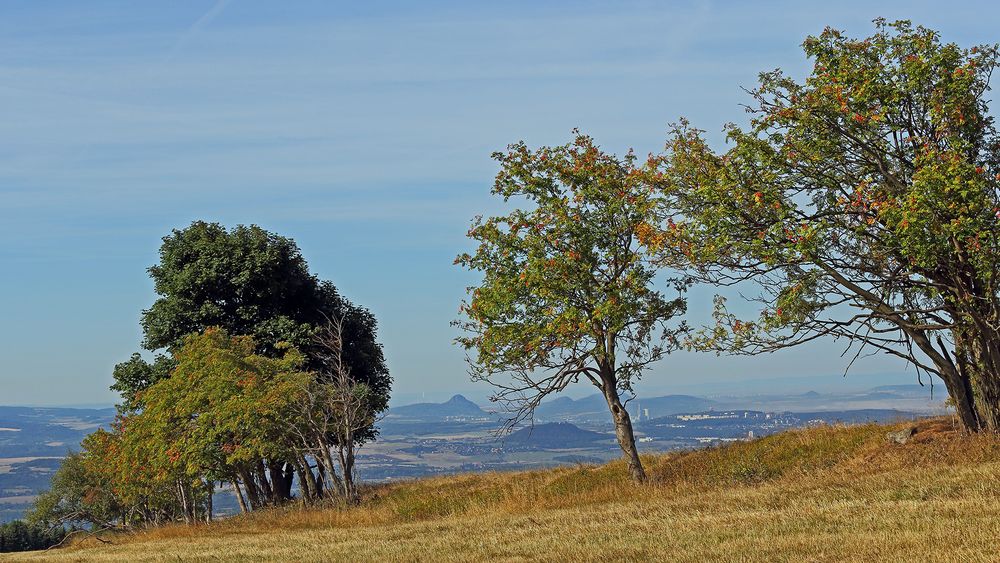 Schöner Durchblick ins Böhmische Becken um Teplice...