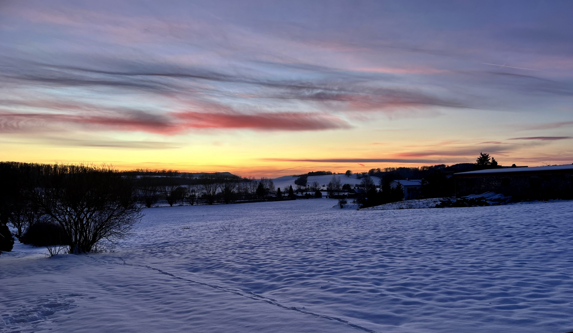 Schöner frostiger Winterabend