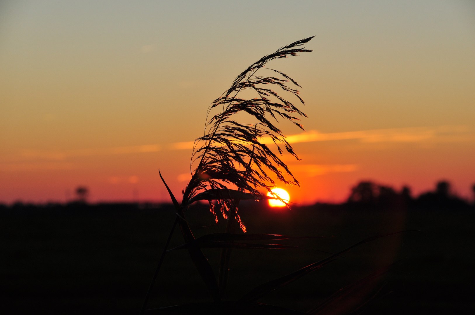 Schöner Herbst Sonnenuntergang