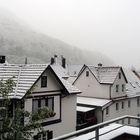 Schöner Schneefall im April