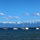 Schöner See mit Bergblick- Ammersee