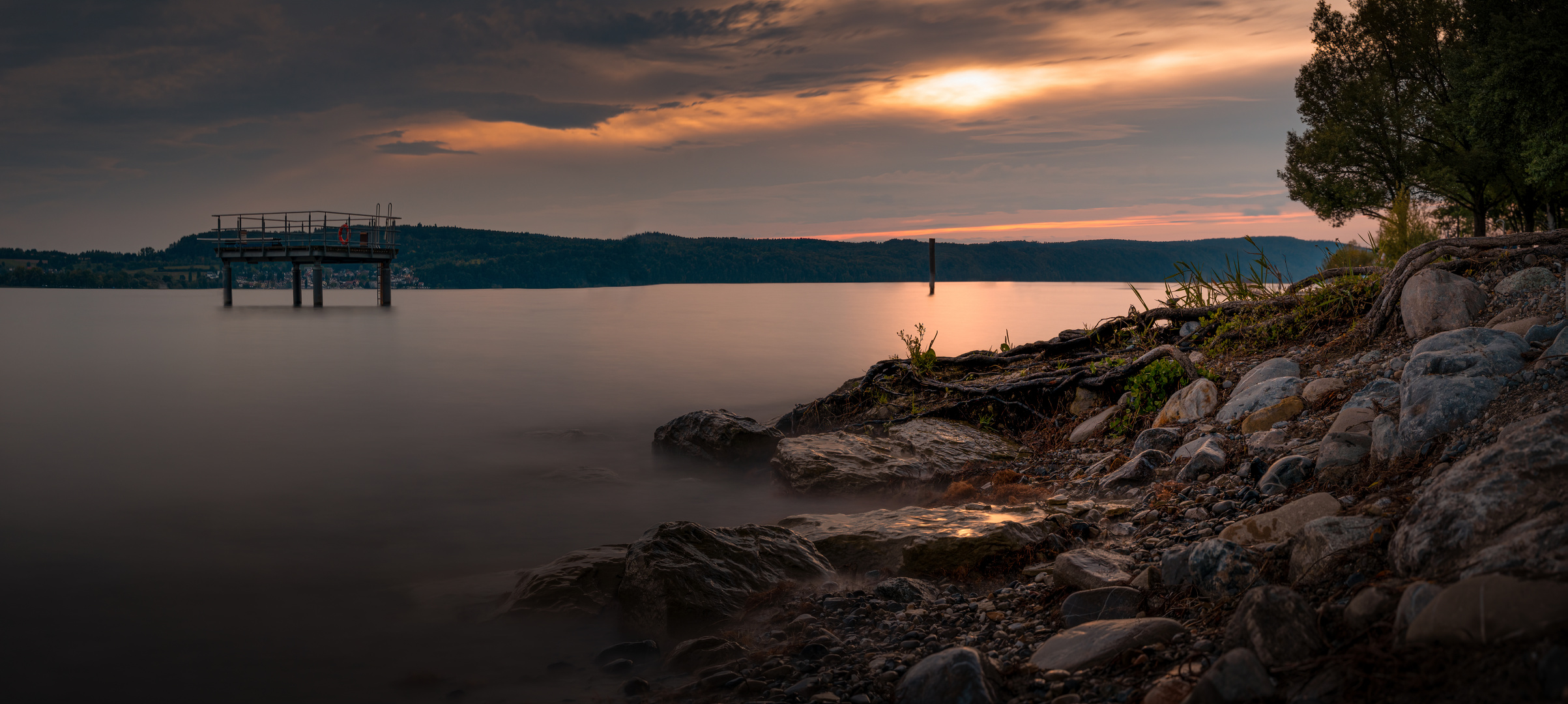 Schöner Sonnenuntergang am Bodensee bei Überlingen