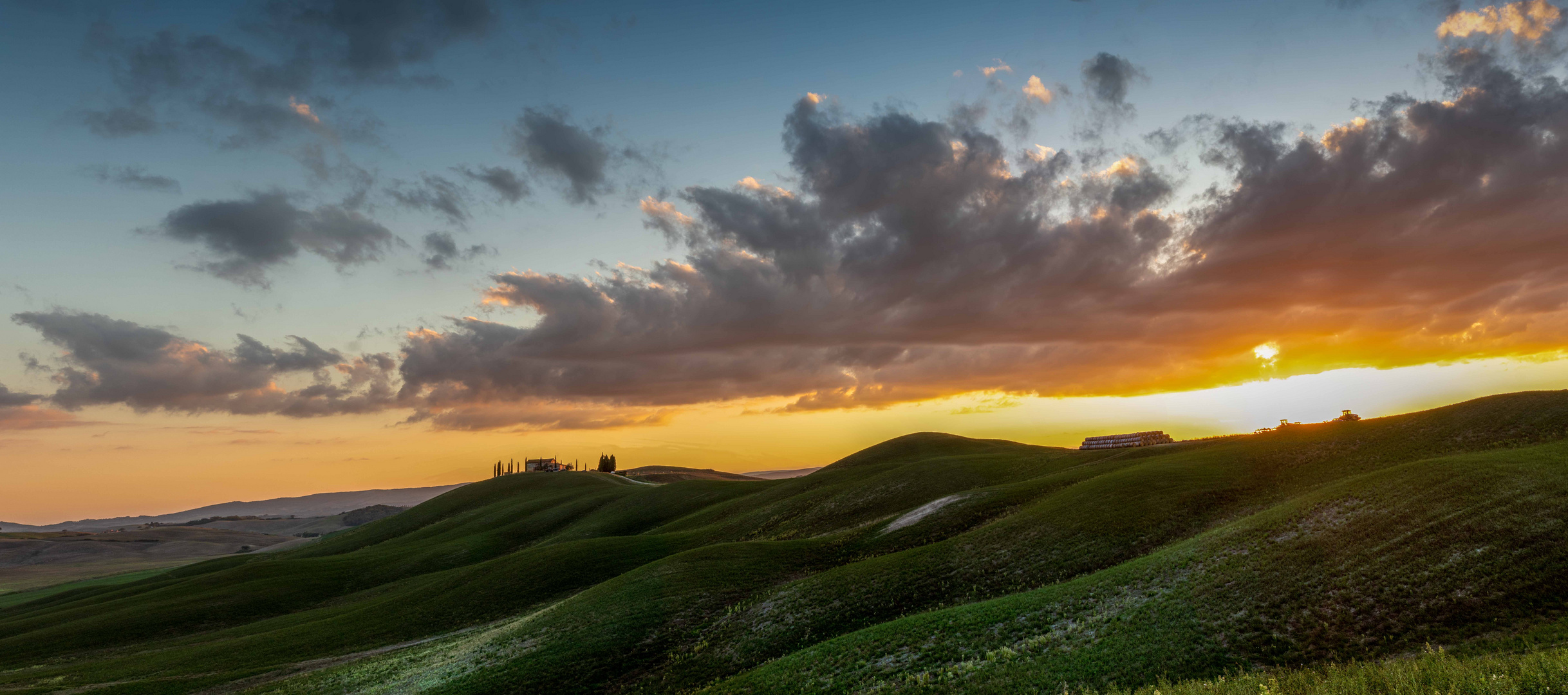 Schönes Abendlicht über dem Val d´Orcia