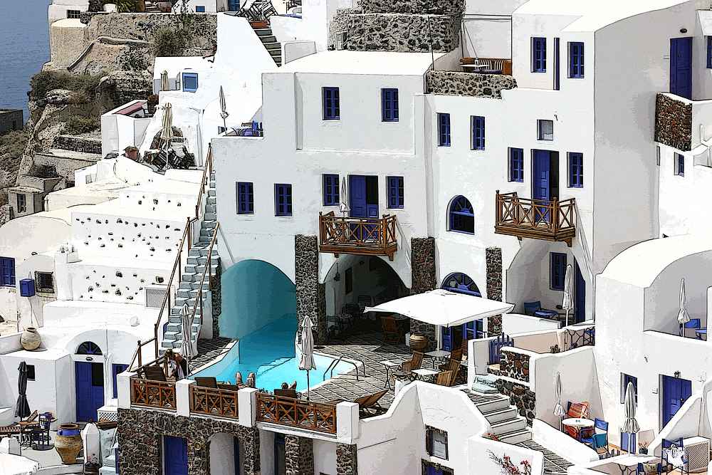 Schönes Hotel in Oia