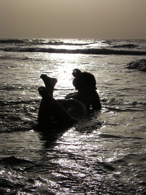 Schönes Motiv an einem schönen Strand zum richtigen Zeitpunkt