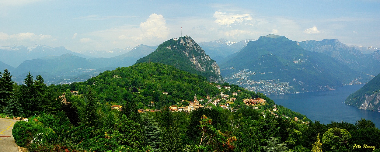 Schönes Tessin,- .... Blick vom Parco san Grato in Carona auf den ...