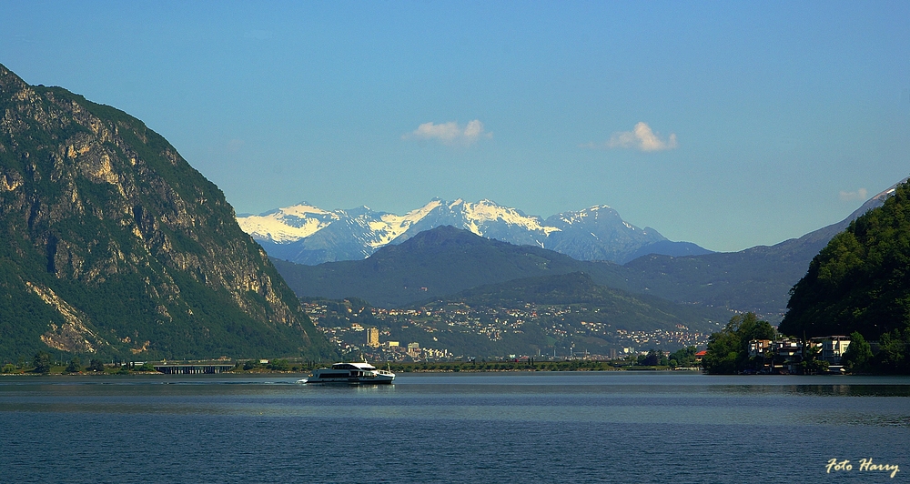 Schönes Tessin,- ... Lugano in der Morgensonne.