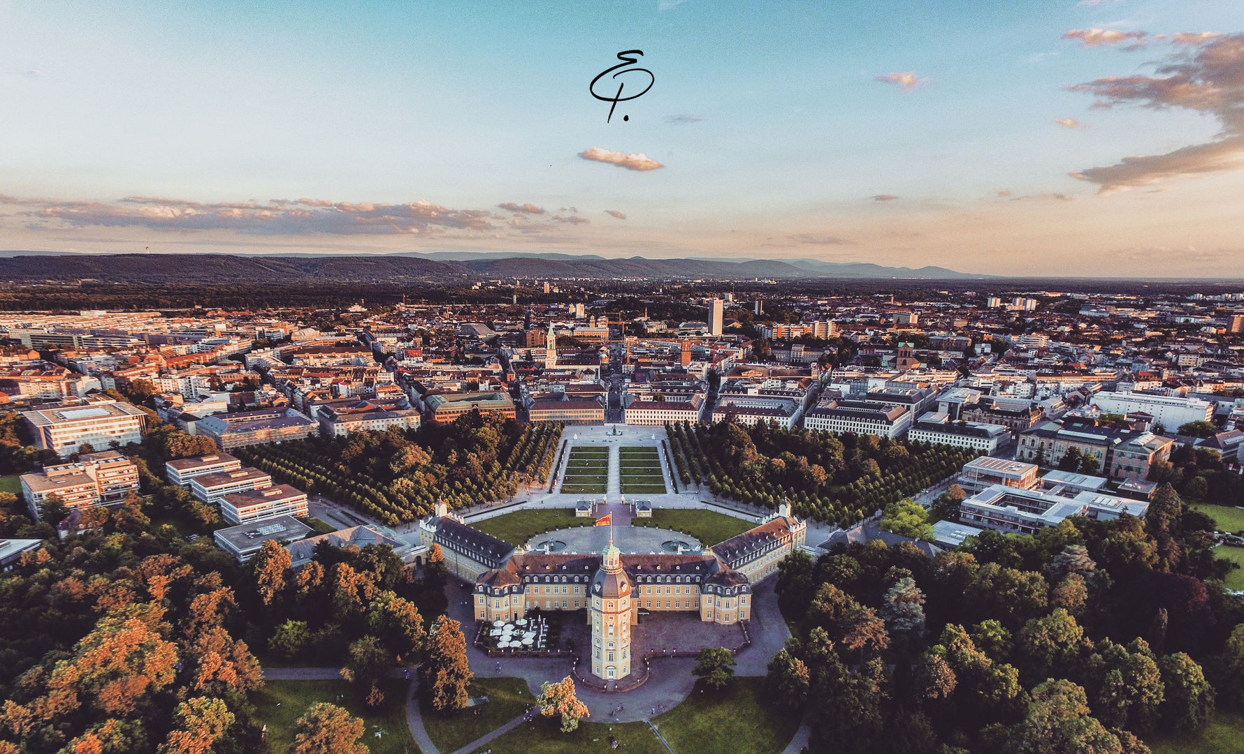 Schönstes Drohnenfoto Schloss Karlsruhe