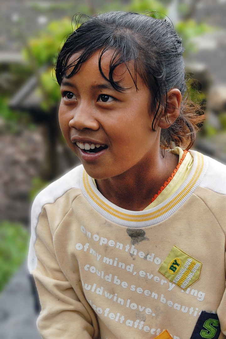 School girl in the Bali-Aga village